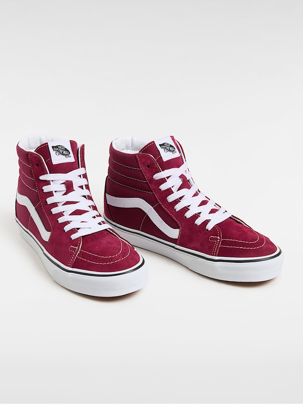 Vans Burgundy & White High-Top Skate Shoes